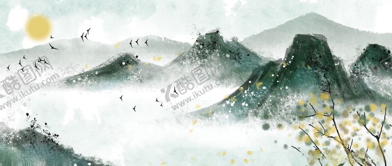 编号：96731105040526101076【酷图网】源文件下载-中国风山水背景