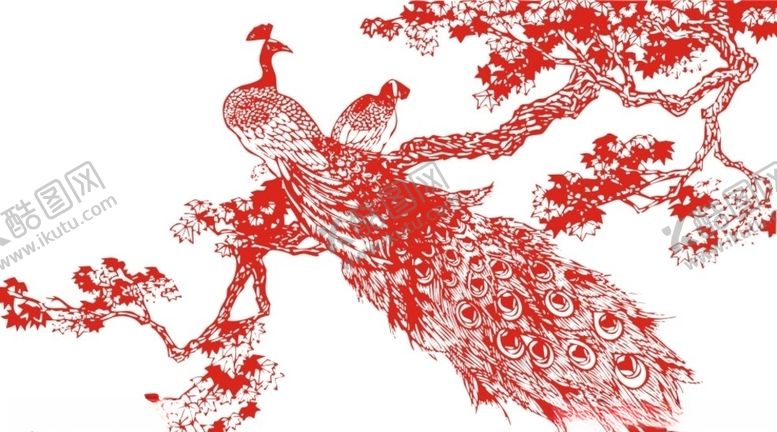 编号：70727909290838299688【酷图网】源文件下载-剪纸孔雀