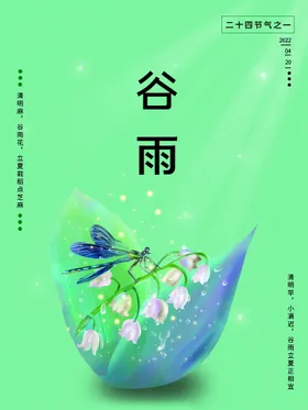 谷雨田间劳作春耕移苗播种