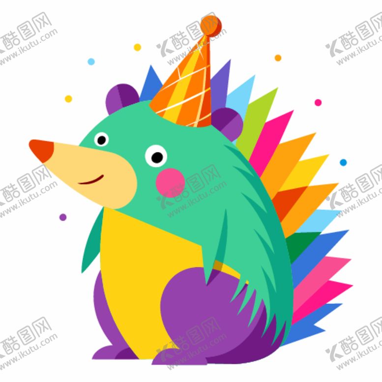 编号：90240412140058564395【酷图网】源文件下载-简洁的彩色节日素材刺猬鼠