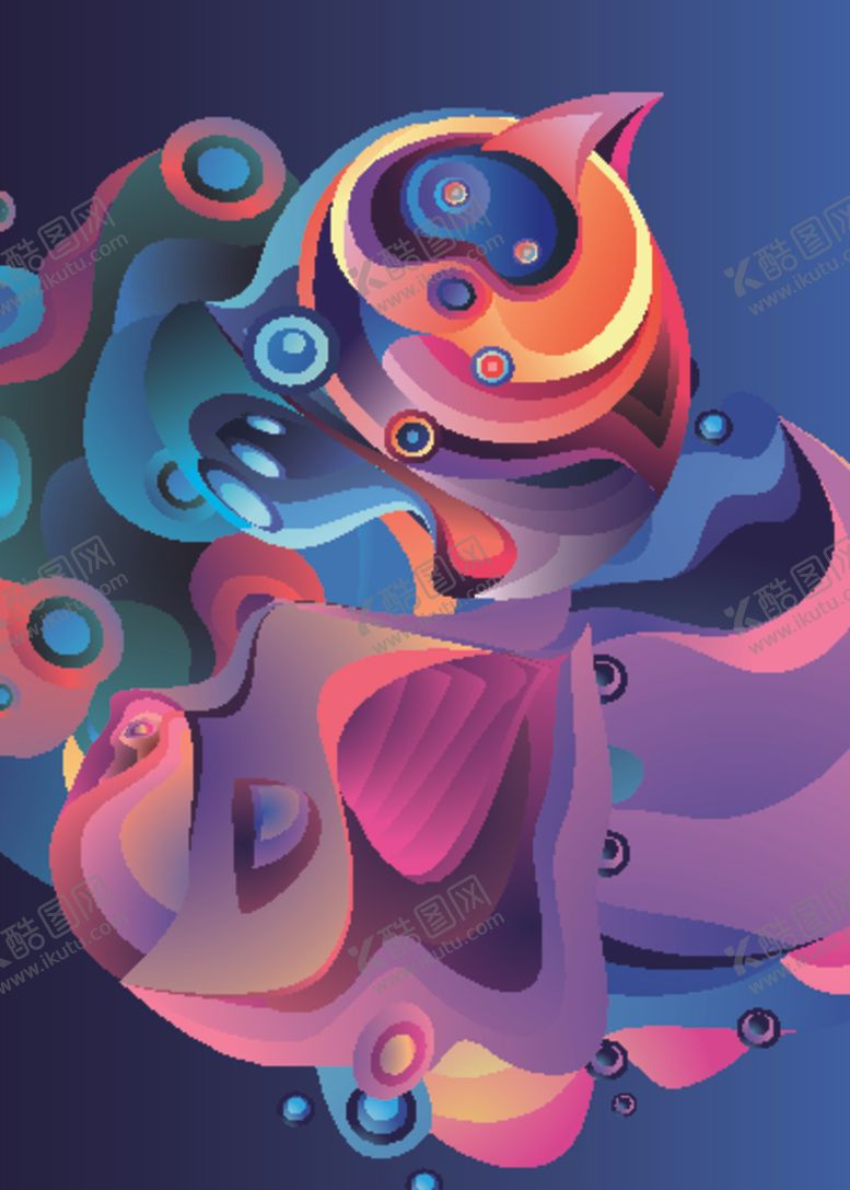 编号：79319310051834118832【酷图网】源文件下载-抽象炫彩液态图案