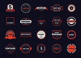 多样复古风格标志设计