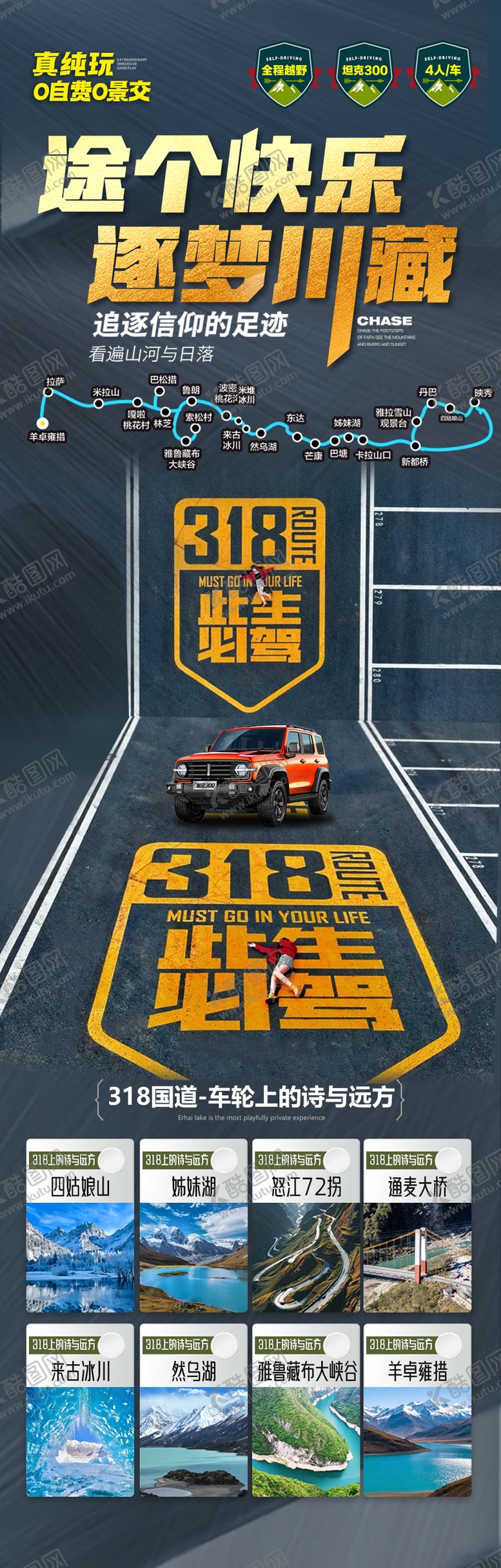 编号：99542206160033452948【酷图网】源文件下载-西藏318川藏线旅游海报