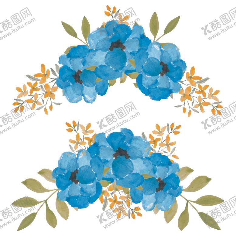 编号：86102206290333381154【酷图网】源文件下载-水彩花卉边框