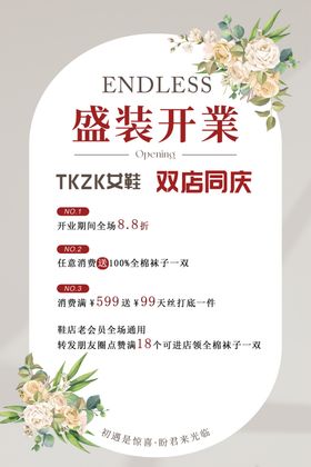 盛装开业双店同庆海报