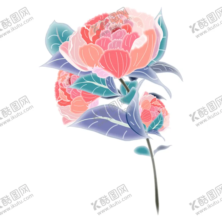 编号：81409201302343133324【酷图网】源文件下载-梦幻水彩花朵牡丹清明清明节