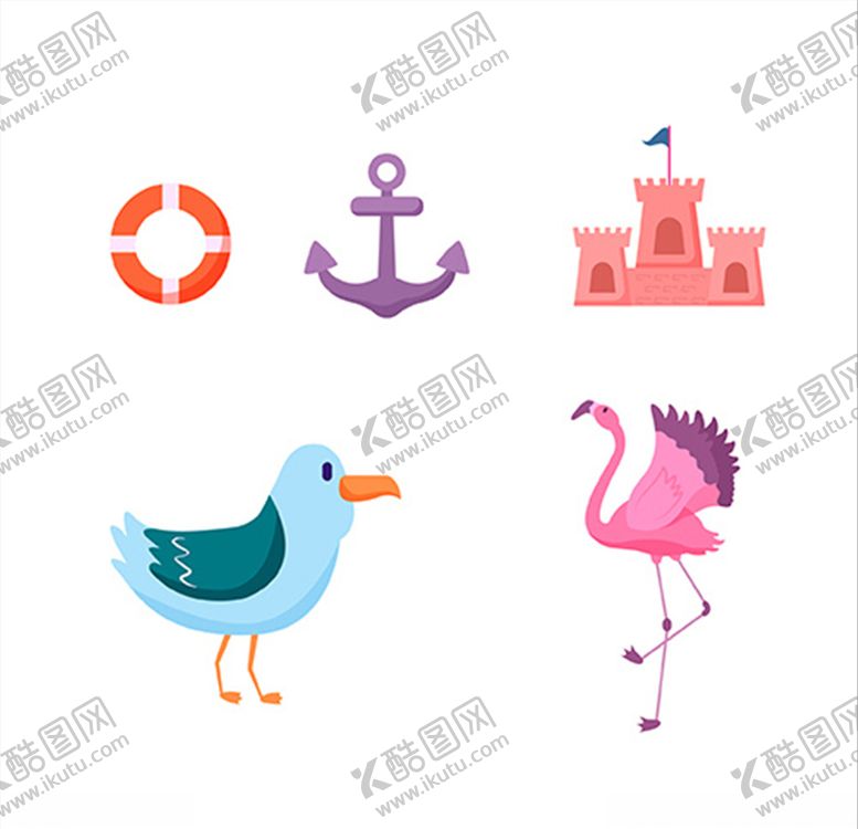 编号：99046207061058014622【酷图网】源文件下载-彩色夏季混合图标UI标志标识标