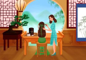 女性养生插画之红枣