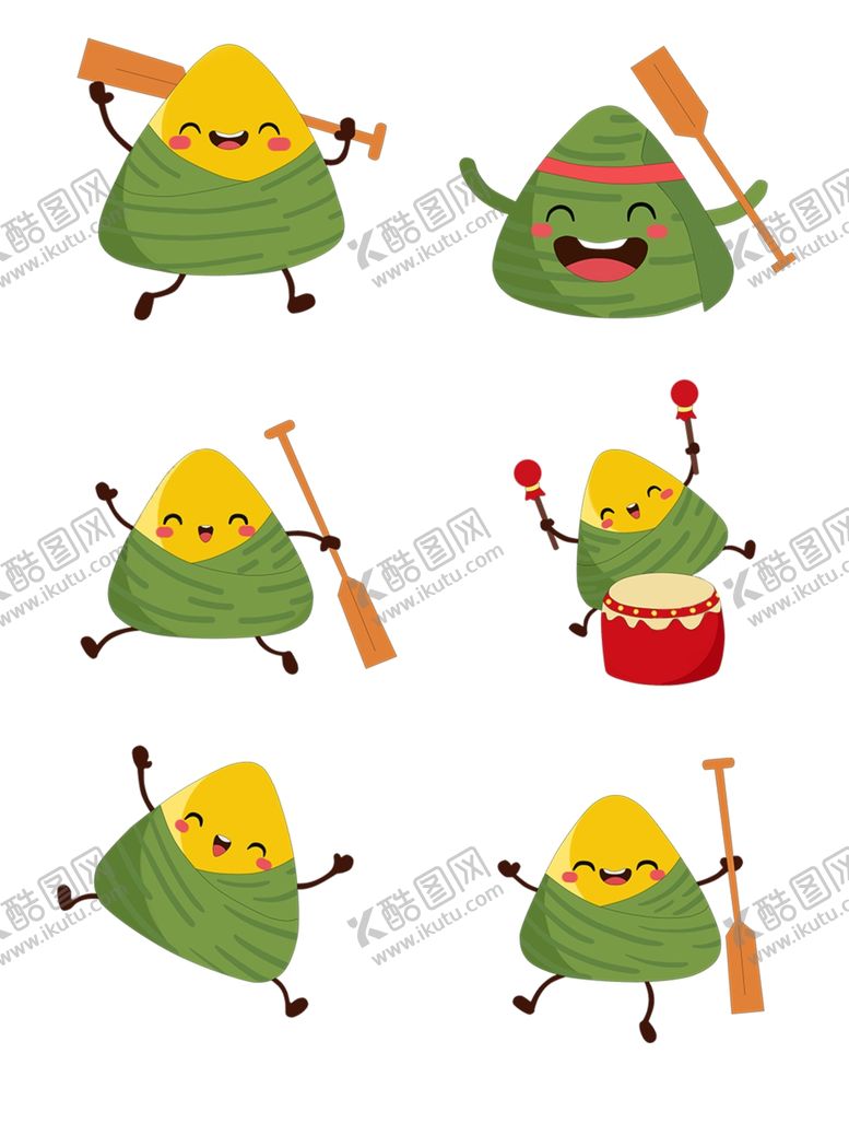 编号：67146510140648296797【酷图网】源文件下载-可爱手绘端午粽子素材