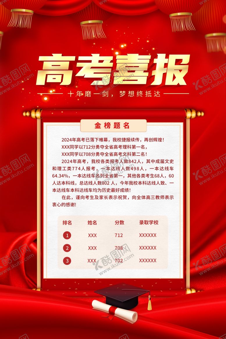 编号：73461901170738011068【酷图网】源文件下载-高考喜报