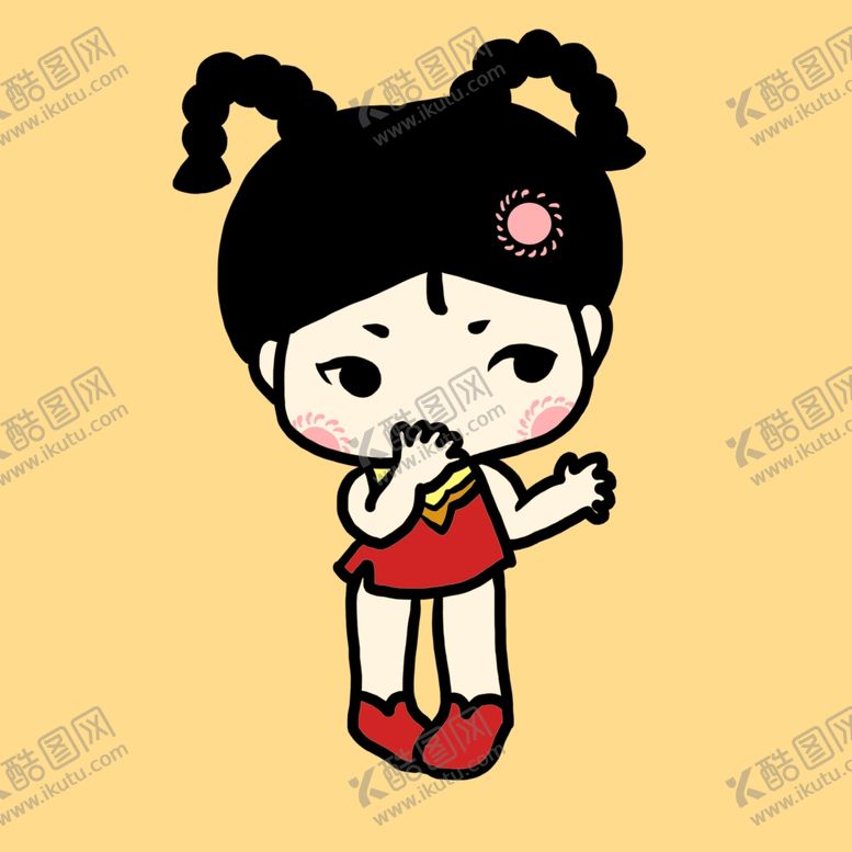 编号：94356910211437336872【酷图网】源文件下载-扎辫子的中国娃娃