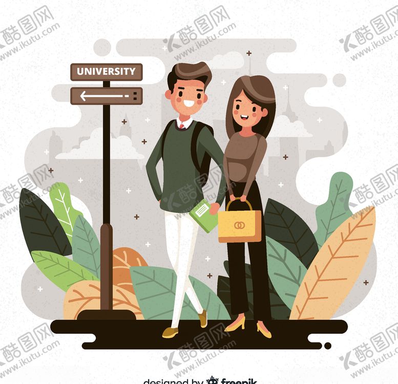 编号：82996310281013284162【酷图网】源文件下载-创意大学校园男女