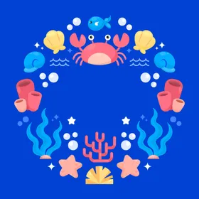 海洋背景宣传图生物展板保护环境