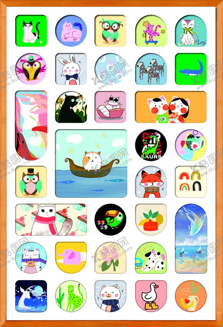 编号：42902911021641555778【酷图网】源文件下载-可爱卡通图标集合