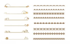中式中国风分割线云纹装饰线条