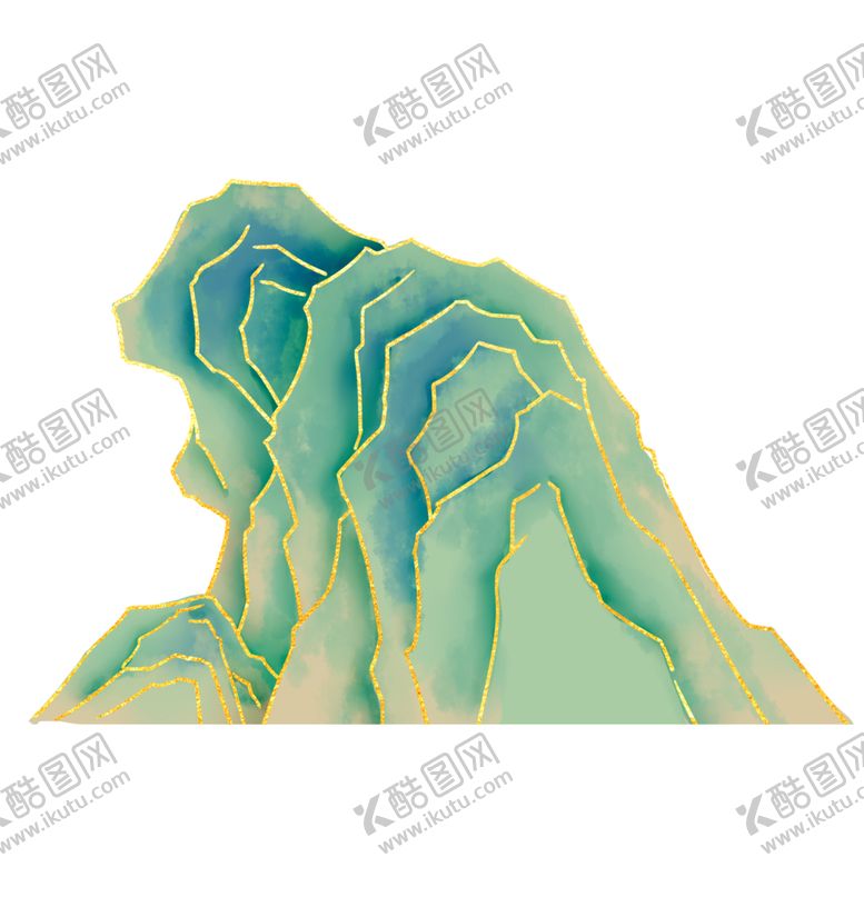 编号：37741101140740355490【酷图网】源文件下载-国潮山水边框图片 
