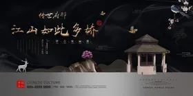 中式古典地产展板