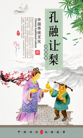 经典传统校园文化展板孔融让梨