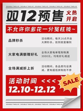 双十二12海报展板设计底图简约