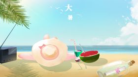 小清新简约创意海报图片淡雅境春季插画