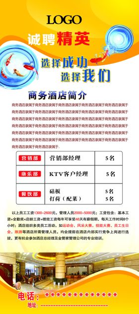 酒店招聘展架