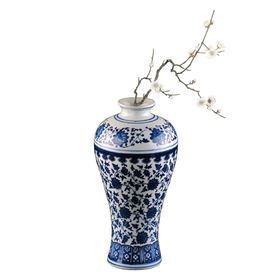 家居裝飾插梅花青花瓷瓶