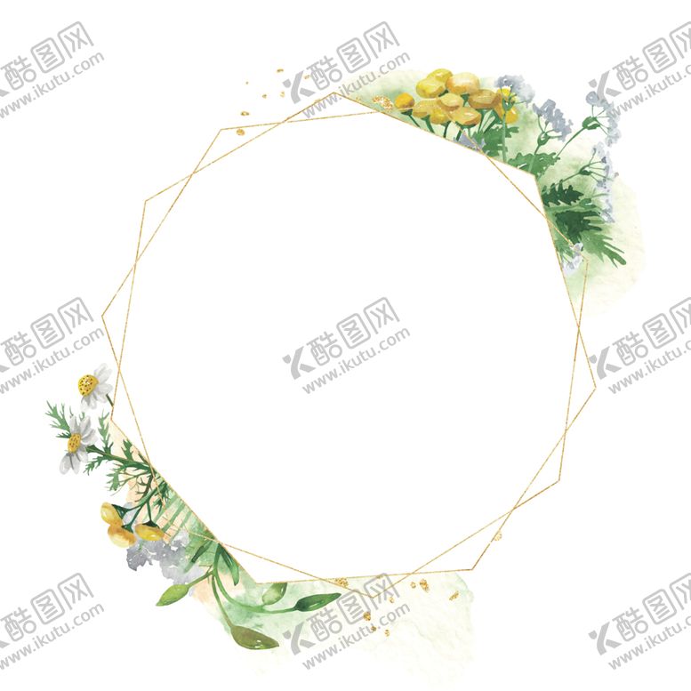 编号：40356009200718302230【酷图网】源文件下载-水彩植物花朵装饰