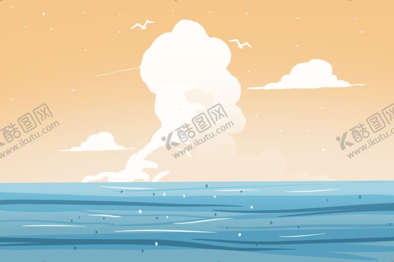 编号：20736001140402288610【酷图网】源文件下载-手绘海景插画
