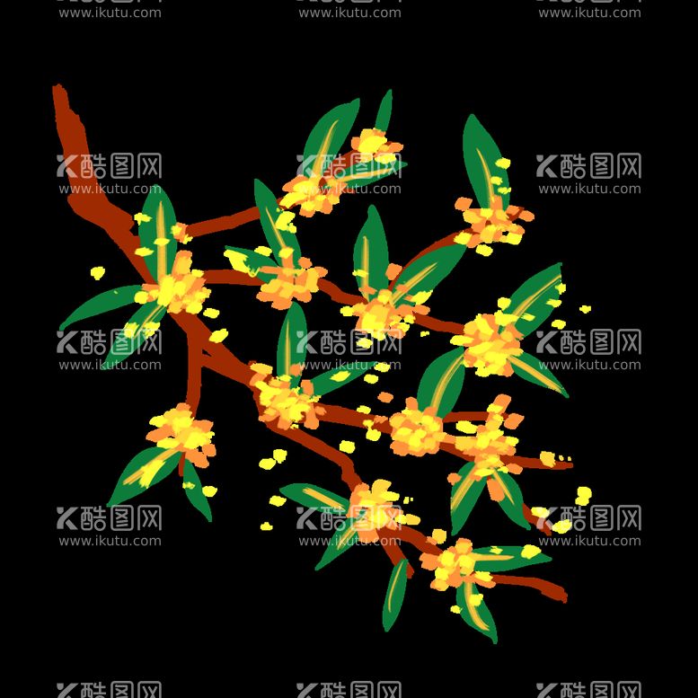 编号：95678111131149116449【酷图网】源文件下载-手绘桂花png免抠素材