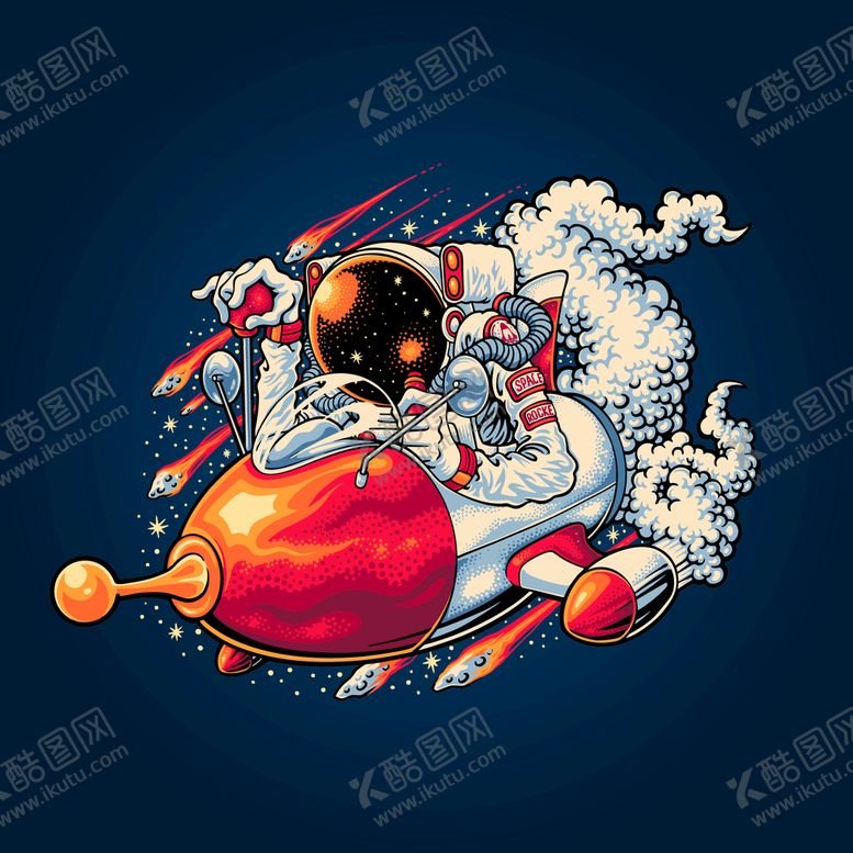 编号：34951209200418132059【酷图网】源文件下载-创意手绘矢量潮流太空宇航员