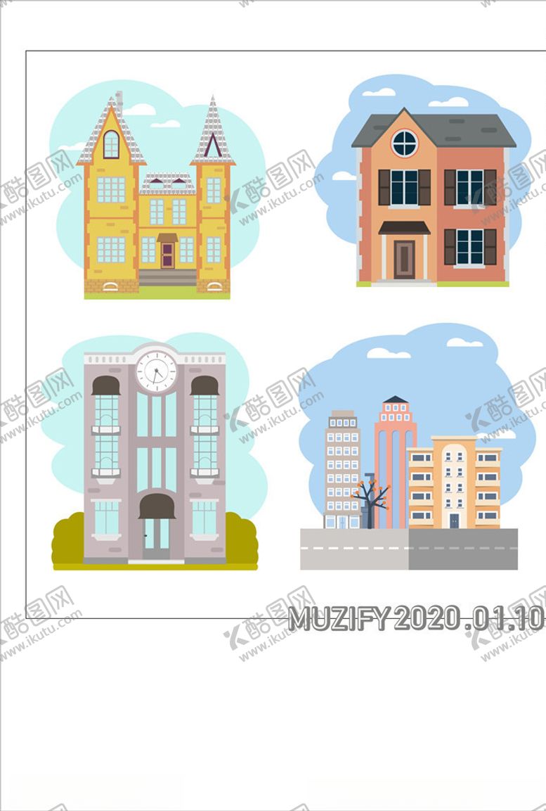 编号：58208909140226072862【酷图网】源文件下载-4入建筑图案