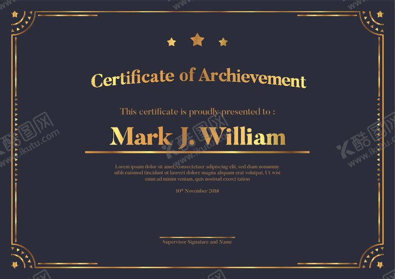 编号：61443009212150084068【酷图网】源文件下载-证书模板