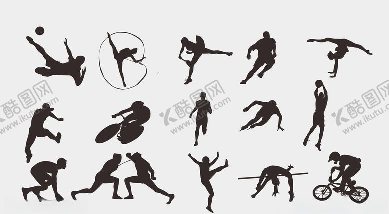 编号：64338509152026211646【酷图网】源文件下载-矢量人物剪影运动骑车