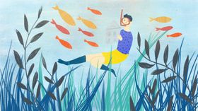 梦幻插画少女手绘插画