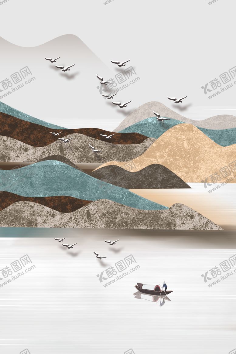 编号：75660105140346053859【酷图网】源文件下载-抽象写意山水装饰画