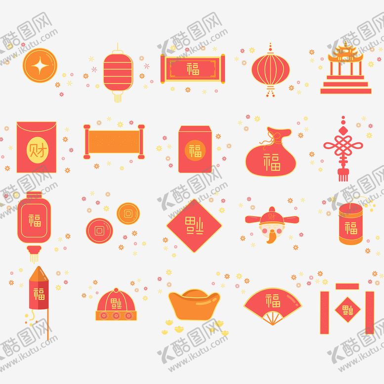 编号：79283109291631552139【酷图网】源文件下载-新年春节过年元旦图标贴纸图片