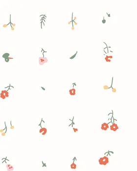 小碎花手绘线条数码印