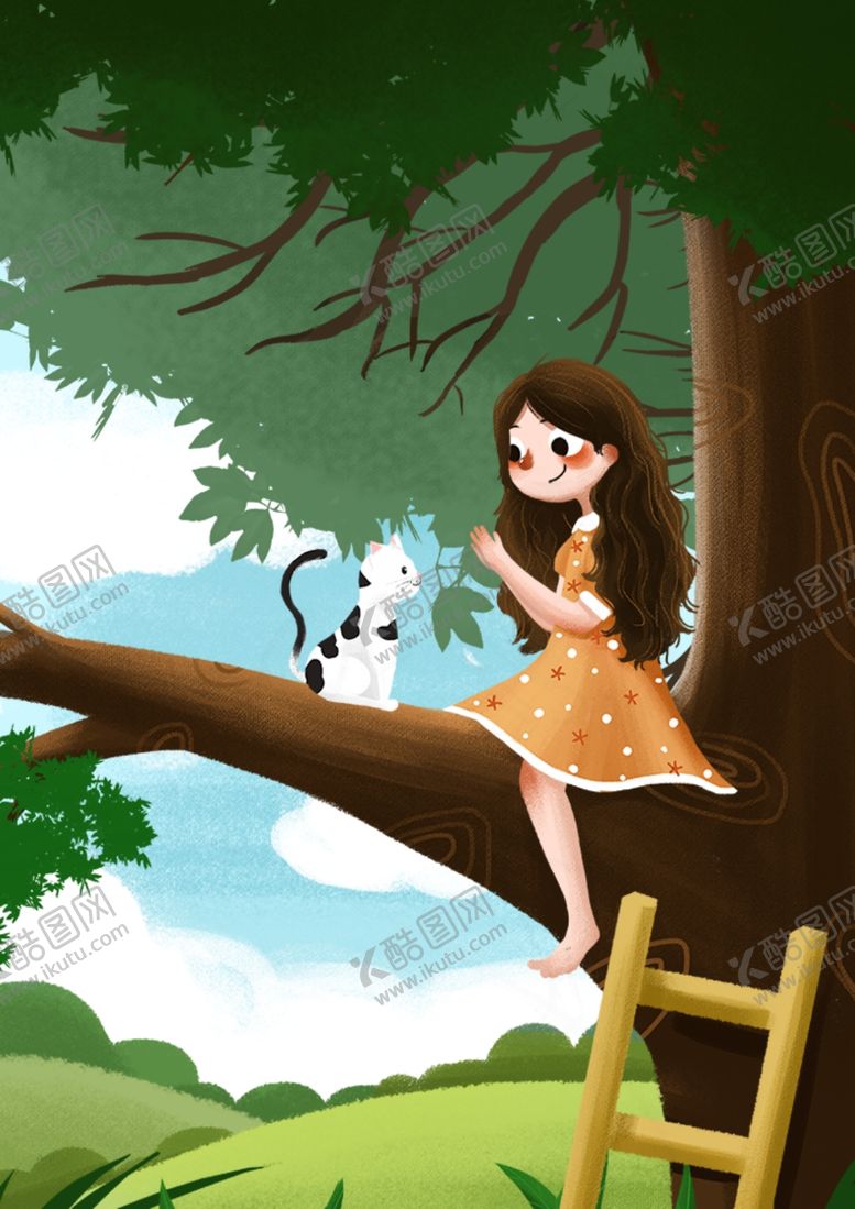 编号：42188510041418288778【酷图网】源文件下载-女孩和猫