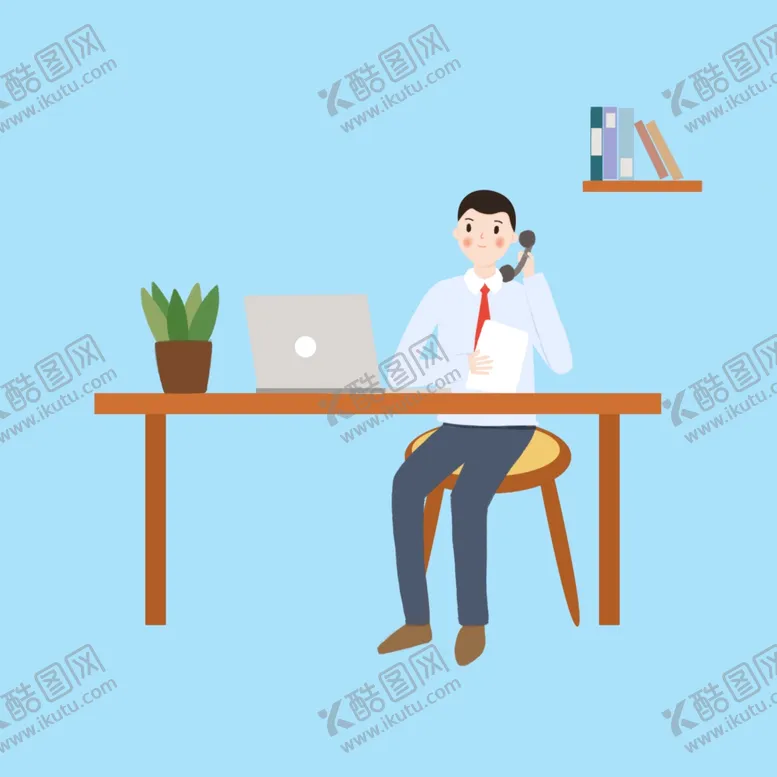 编号：64214203140629507490【酷图网】源文件下载-手拿简历打电话的HR