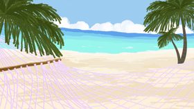 卡通海洋沙滩天空海岛背景