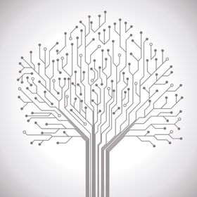 计算机电路板树创意电子海报
