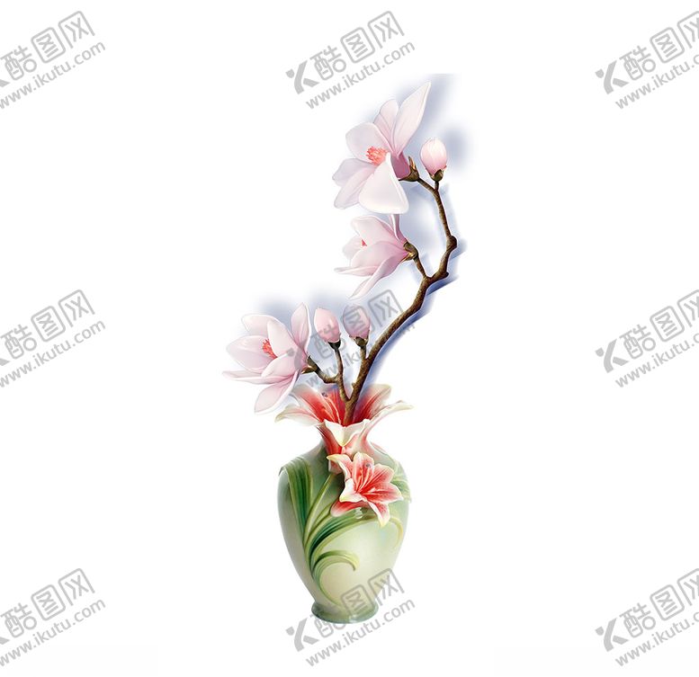 编号：89091505101231498148【酷图网】源文件下载-玉兰花花瓶