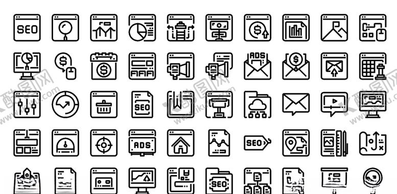 编号：78518009280920259897【酷图网】源文件下载-线性商务图标