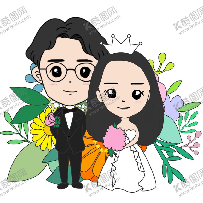 编号：89289610211654182797【酷图网】源文件下载-新郎新娘