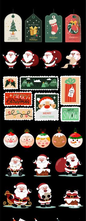 多样圣诞装饰元素集合