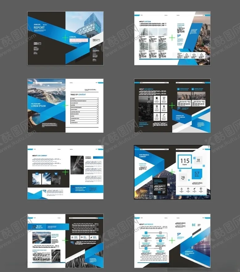 编号：94143909170203478633【酷图网】源文件下载-建筑画册蓝色画册商务画册