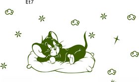 窗沿上睡觉的卡通小猫壁纸