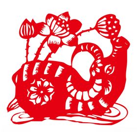 牛年剪纸插画