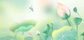 立夏二十四节气绿色简约背景