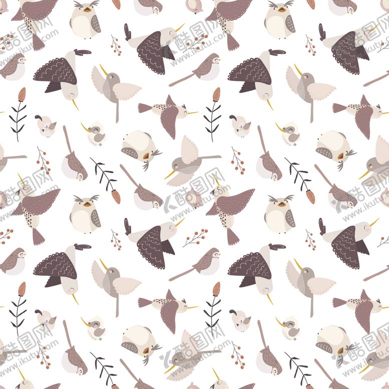编号：18849510290830291045【酷图网】源文件下载-鸟雀无缝背景